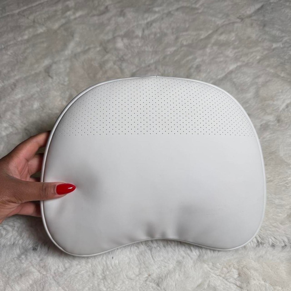 BlissfulNest White Perforated Neck Pillow Travel Car Home Support Cushion